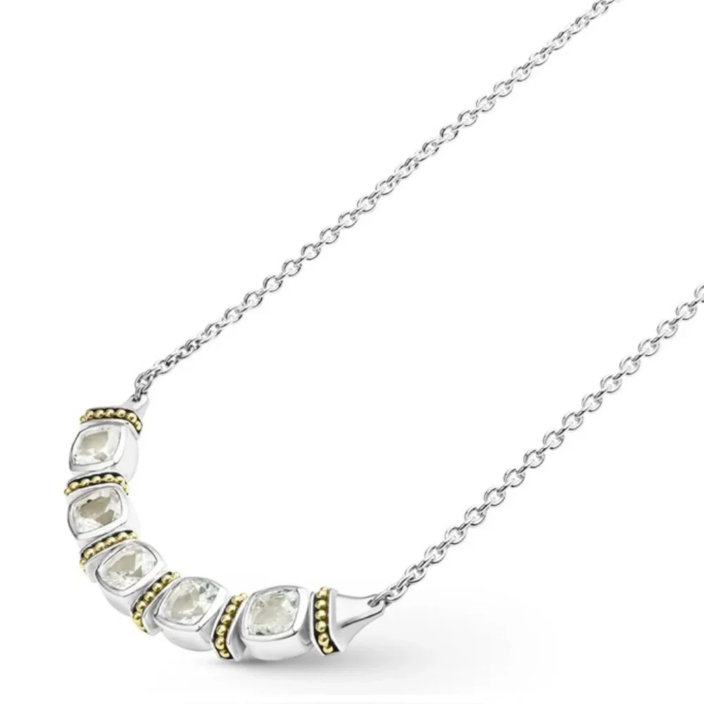 Lagos Rittenhouse Five Station White Topaz Necklace - Picture 14 of 16